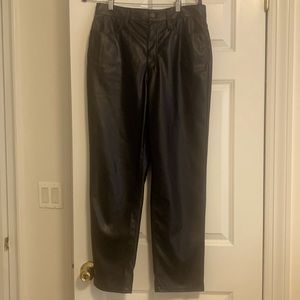Madewell black faux leather jeans.